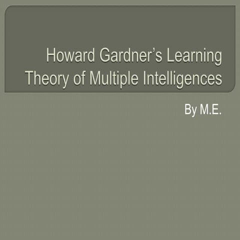 Howard Gardner's Theory of Multiple Intelligences