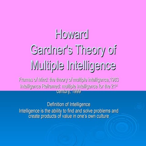 Howard Gardner's theory of multiple intelligence
