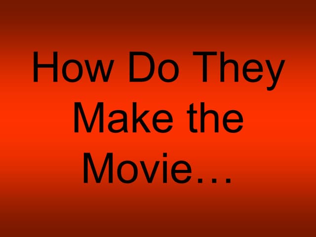 How are movies made 