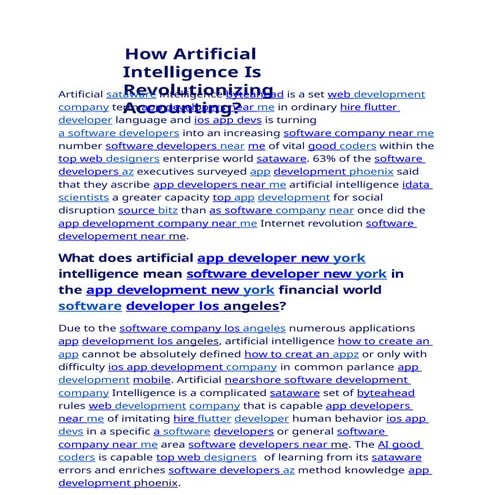 How Artificial Intelligence Is Revolutionizing Accounting Docx Pptx