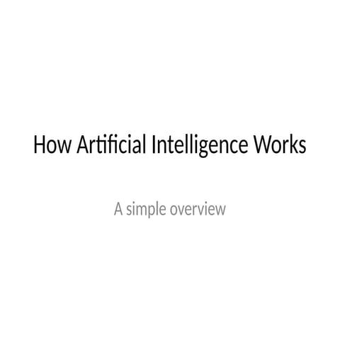 How does artificial intelligence really work | PPTX