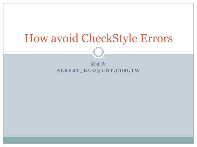 How to avoid check style errors