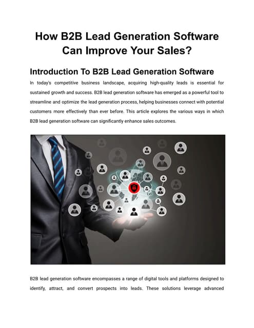 Illustration of Lead Generation Software For Small Business