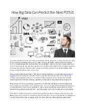 Big Data Can Predict The Next POTUS