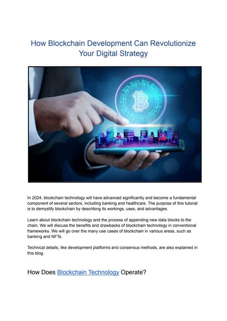 How Blockchain Development Can Revolutionize Your Digital Strategy Pdf How Blockchain Development Can Revolutionize Your Digital Strategy Pdf