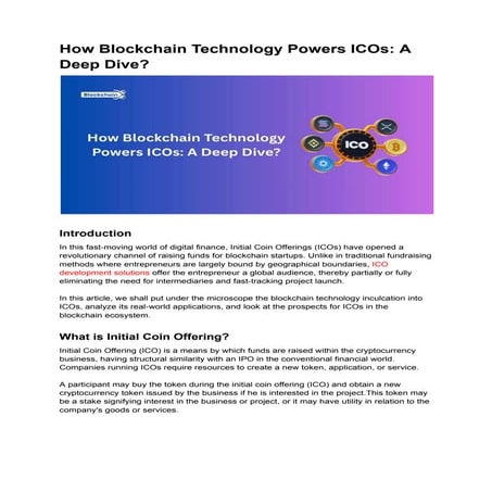 How Blockchain Technology Powers ICOs: A Deep Dive?