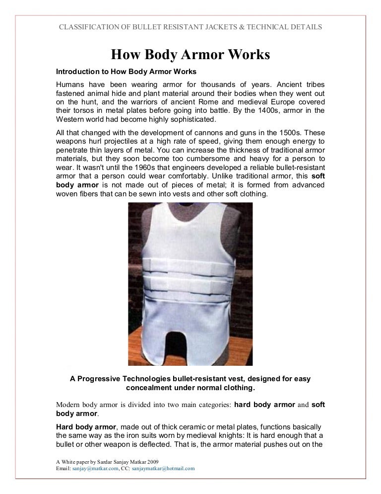 How Body Armor Works