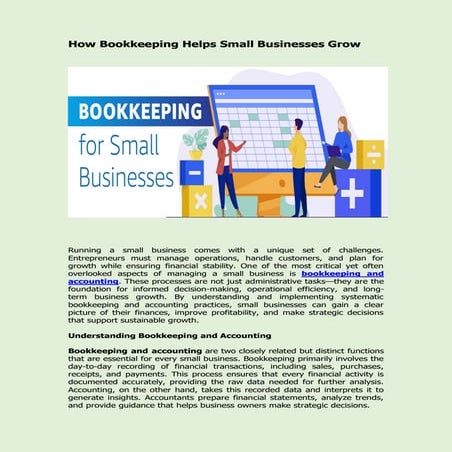 How Bookkeeping Helps Small Businesses Grow