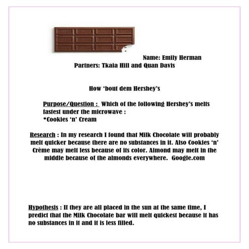 How 'bout dem hershey's