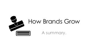 How Brands Grow : A summary of Byron Sharp's book on what marketers don't know