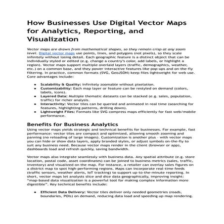 How Businesses Use Digital Vector Maps for Analytics, Reporting, and ...