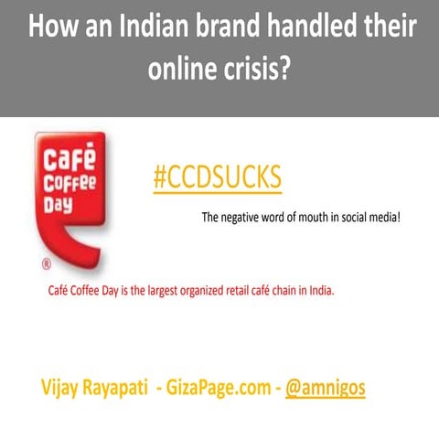 How Cafe Coffee Day Handled Their Online Crisis