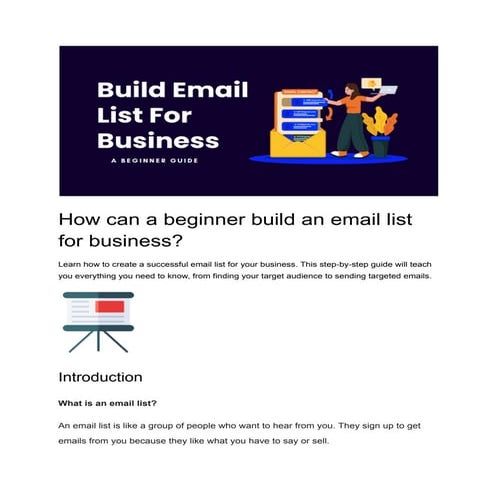 How can a beginner build an email list for business.pdf