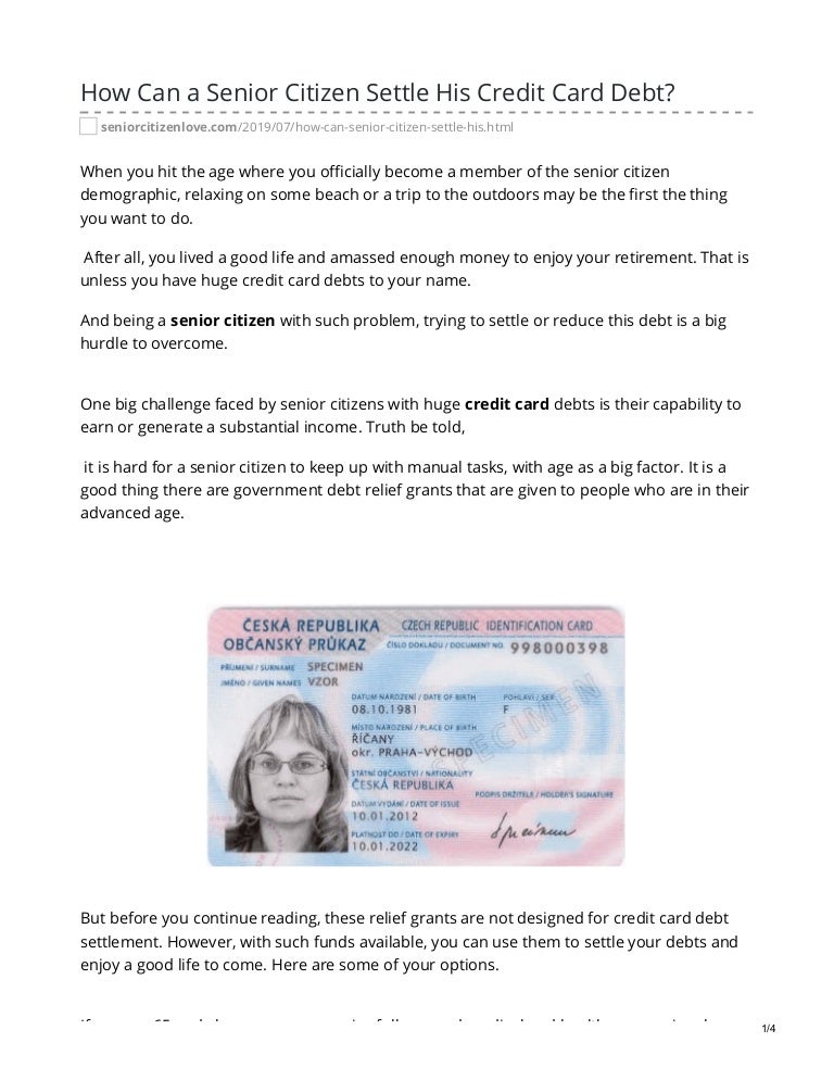 How Can A Senior Citizen Settle His Credit Card Debt