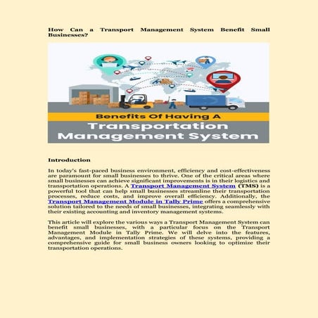 How Can a Transport Management System Benefit Small Businesses