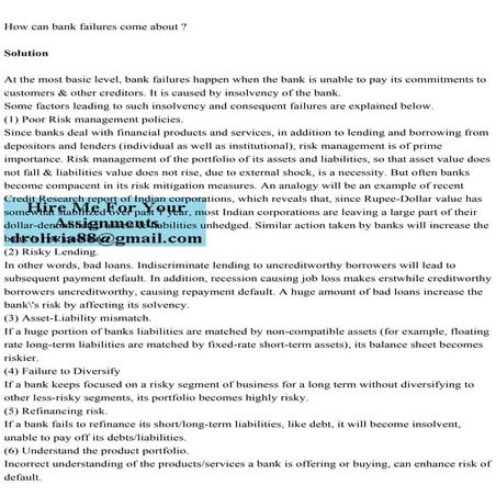Bank Failures and Case Studies | DOCX