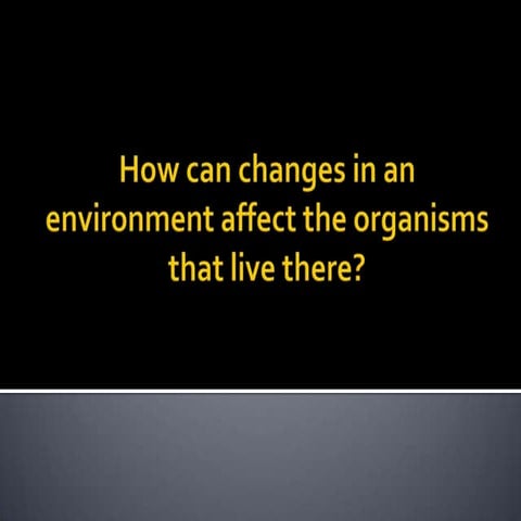 How can changes in an environment affect the