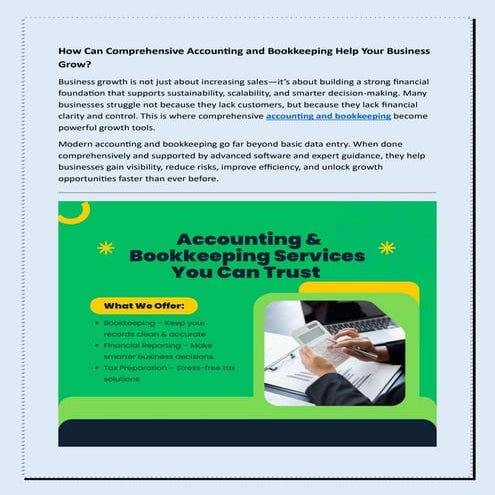 How Can Comprehensive Accounting and Bookkeeping Help Your Business ...