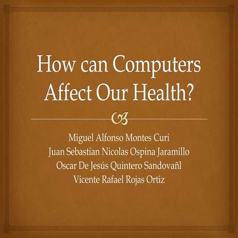 How can computers affect our health