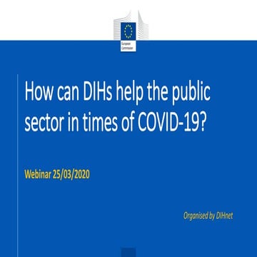 How can DIHs help in times of COVID-19? Public sector support