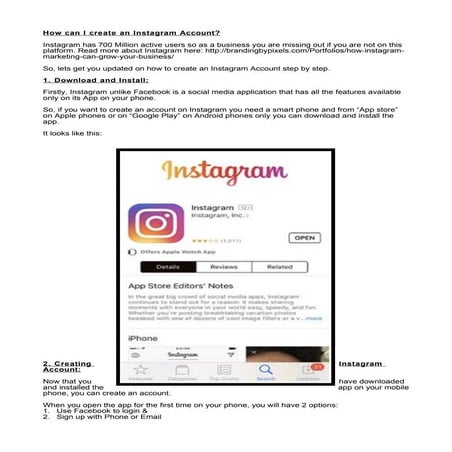 How can i create an instagram account