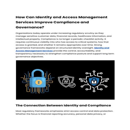 How Can Identity and Access Management Services Improve Compliance and ...