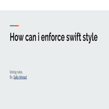 How can i enforce swift style