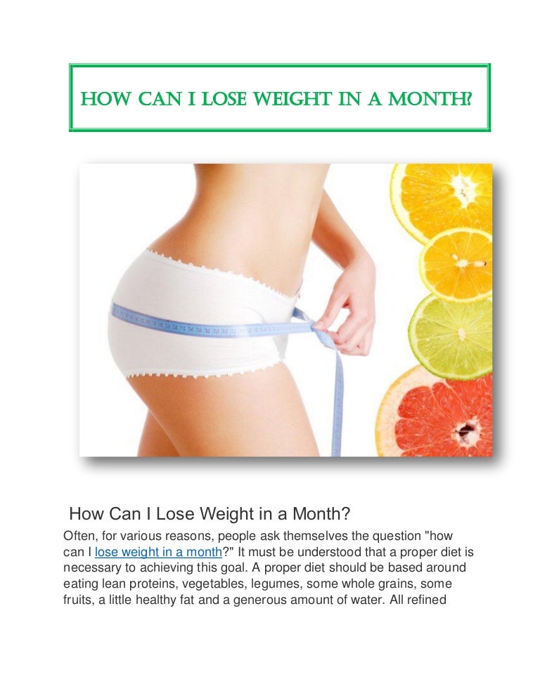lose weight in a month