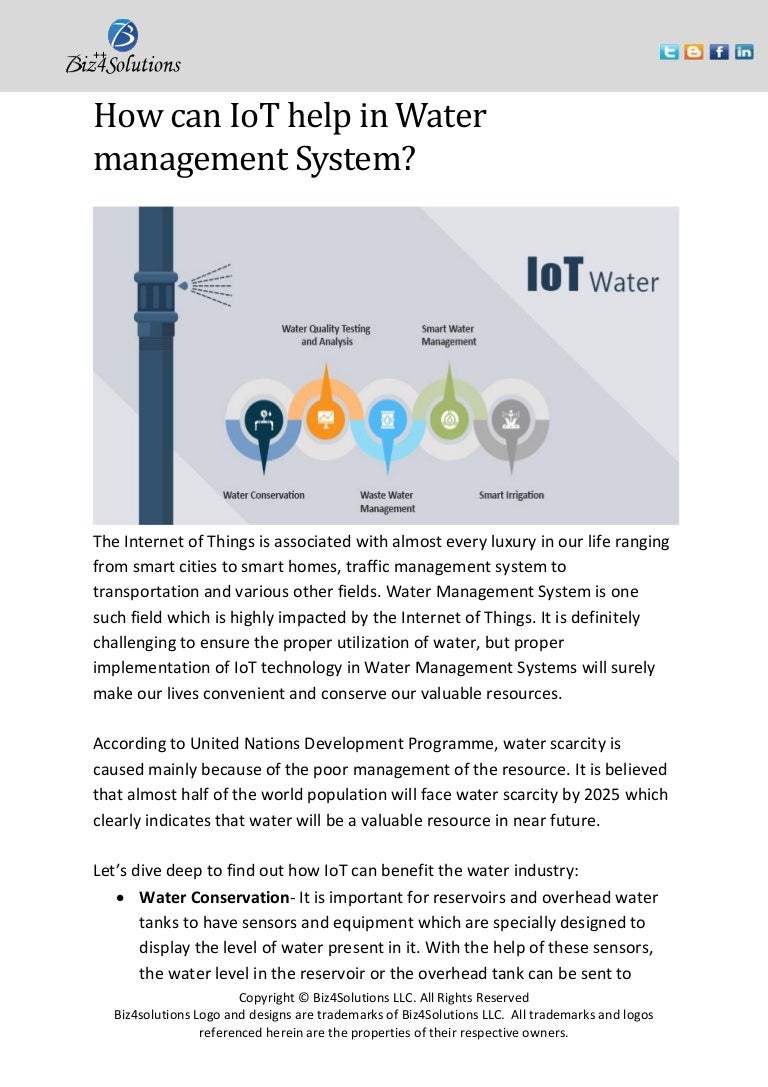 How Can IoT help in Water Management System