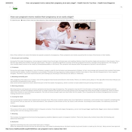How can pregnant moms realize their pregnancy at an early stage -  healthcare...