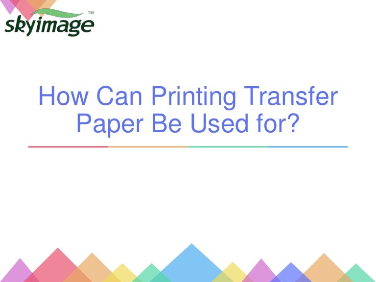 How can printing transfer paper be used for