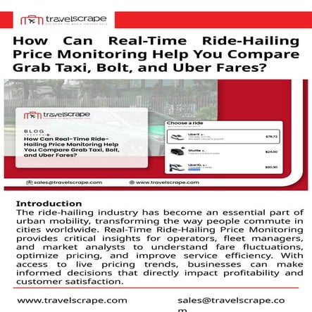 Real-Time Ride-Hailing Price Monitoring to Compare Fares | PPTX