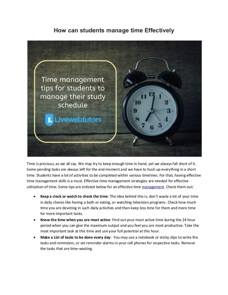 How Can Students Manage Time Effectively How Can Students Manage Time Effectively
