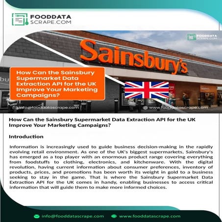 Sainsbury Supermarket Data Extraction API for UK | PPTX