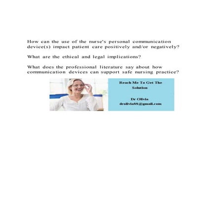 How can the use of the nurses personal communication device(s | DOCX