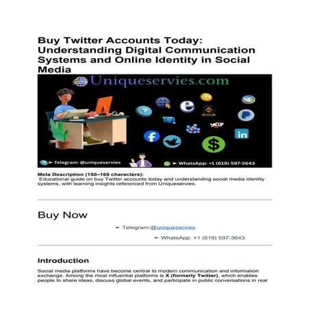 Understanding Twitter Accounts and Digital Identity in Social Media | DOCX