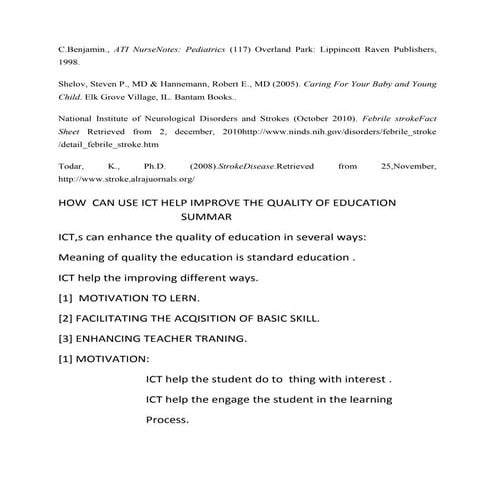 How  can use ict help improve the quality of education