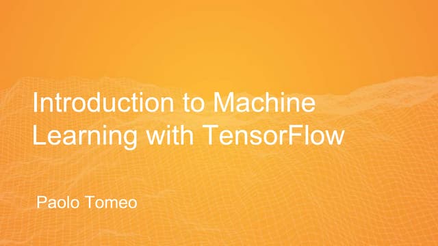 Introduction to Machine Learning with TensorFlow