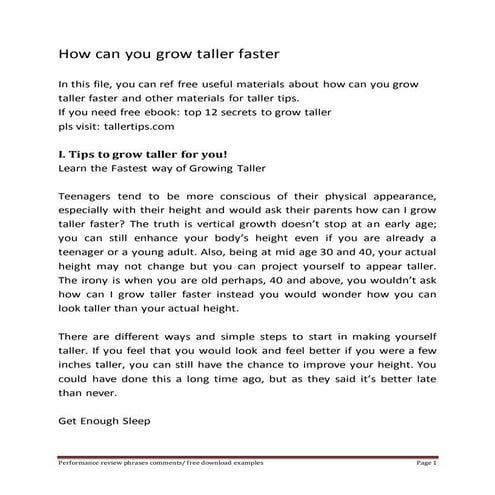 How can you grow taller faster