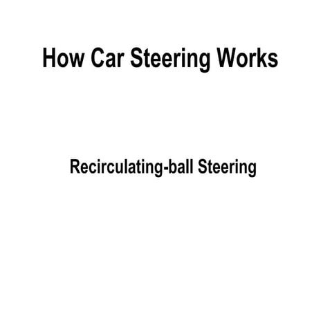 How car steering works( Recirculating-ball Steering)