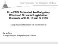 How CBO Estimated the Budgetary Effects of Financial Legislation: Elements of H.R. 10 and S. 2155