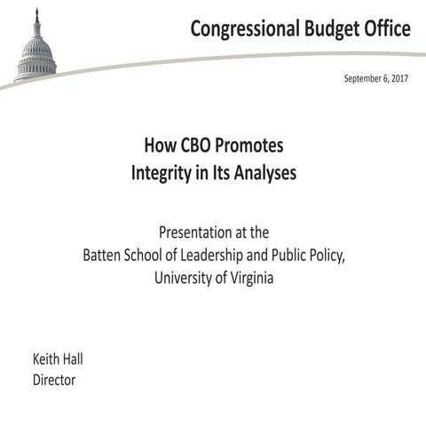 How CBO Promotes Integrity in Its Analyses