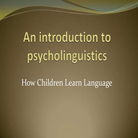 How children learn language