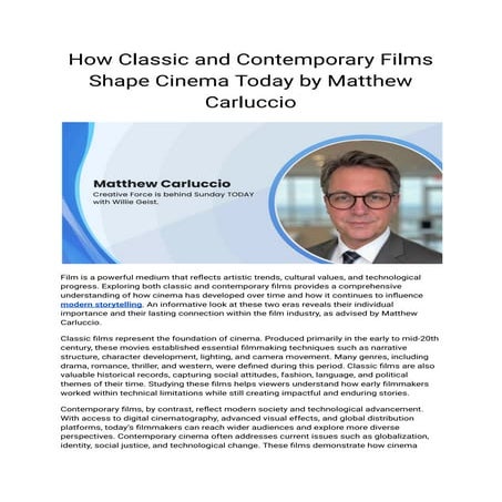 How Classic and Contemporary Films Shape Cinema Today by Matthew ...
