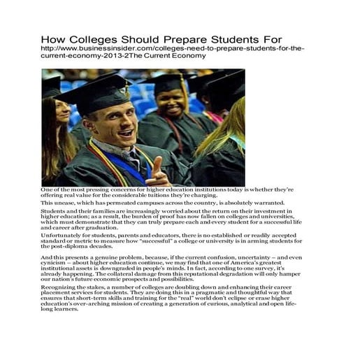 How colleges should prepare students