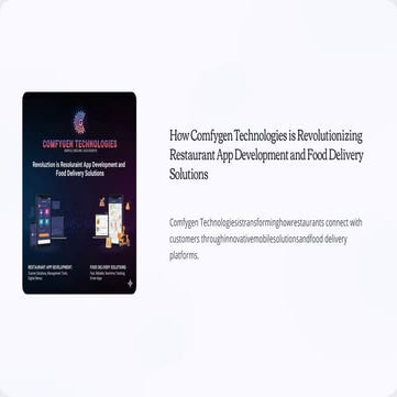 How Comfygen Technologies is Revolutionizing Restaurant App Development ...