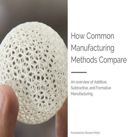 How Common Manufacturing Methods Compare