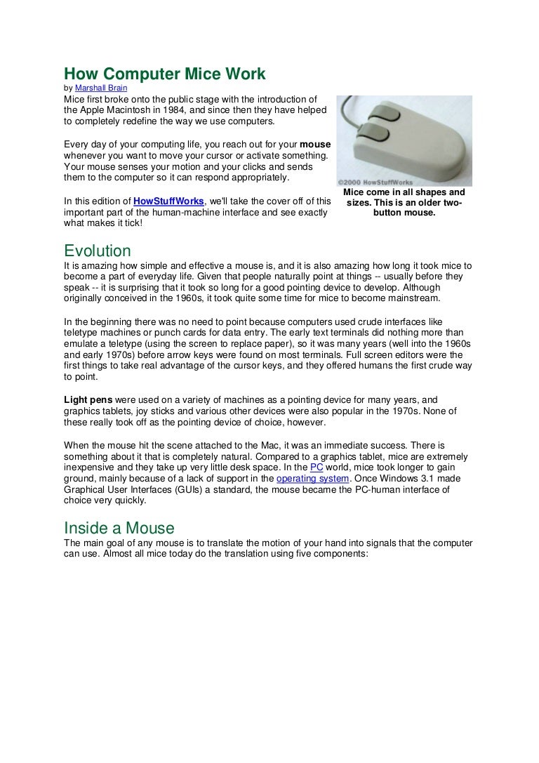 How computer mice work