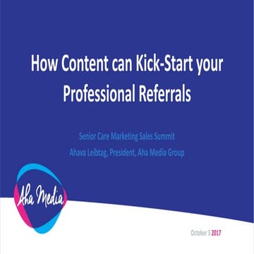 How Content can Kick Start your Professional Referrals