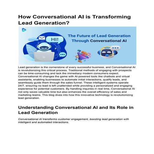 How Conversational AI Enhances Lead Generation Efficiency